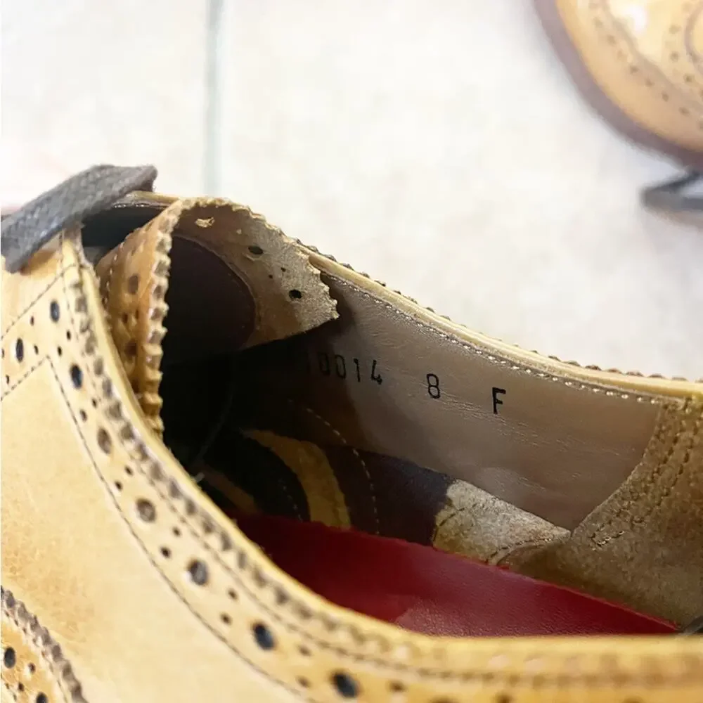GRENSON Archie Triple Welt Men’s Dress Shoe in Cognac Size